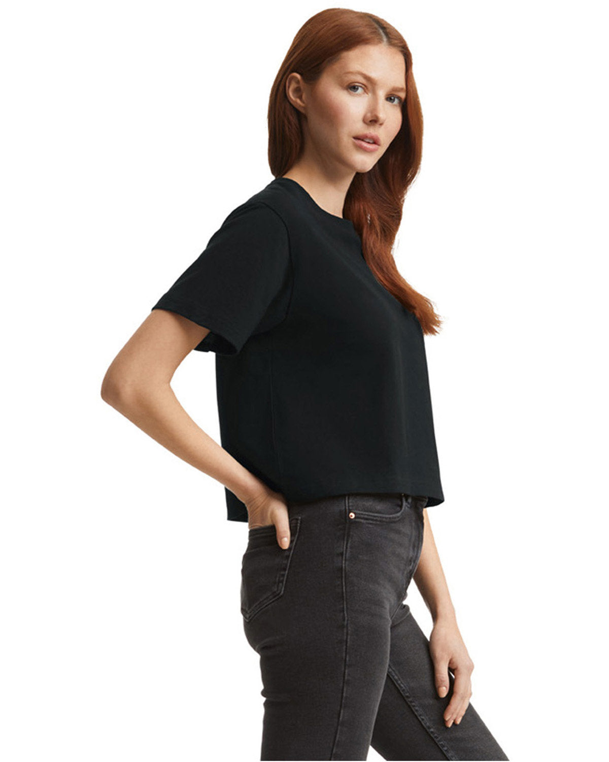 American Apparel 102AM Women's Premium Cotton Boxy T-Shirt - Soft Relaxed Fit for Casual Wear, Layering & Everyday Comfort
