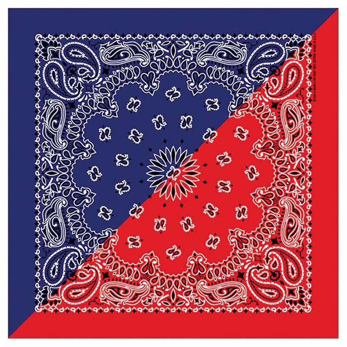 Liberty Mountain Split Paisley Bandana - Navy & Red Cotton Bandana for Men & Women - Perfect for Outdoor Activities, Hiking, and Fashion Accessories