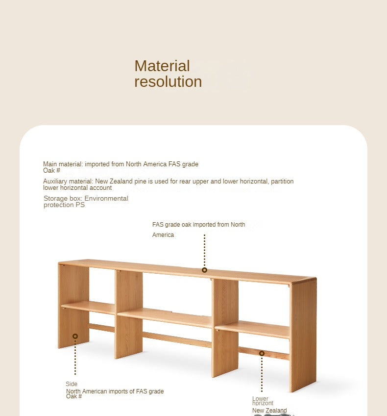 Modern Oak Solid Wood TV Stand with Storage - Minimalist Design for Living Room, Kids Toy Organizer & Media Console - Perfect for Home Entertainment & Playroom Organization
