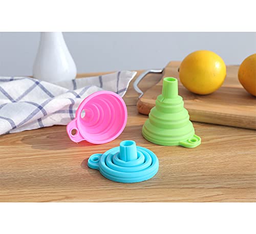 Foldable Mini Silica Gel Funnel for Oil, Wine & Liquids - Portable Kitchen & Car Accessory in Pink - Perfect for Cooking, Baking & Auto Maintenance