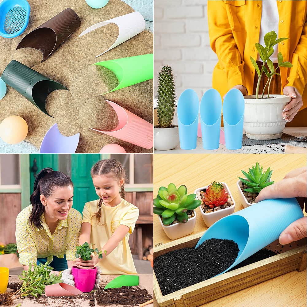 AKOAK 3-Piece Mini Garden Tool Set - Plastic Shovel, Bucket & Cup for Planting, Potting & Plant Care | Perfect for Miniature Gardens, Succulents & Indoor Plants (Random Colors)