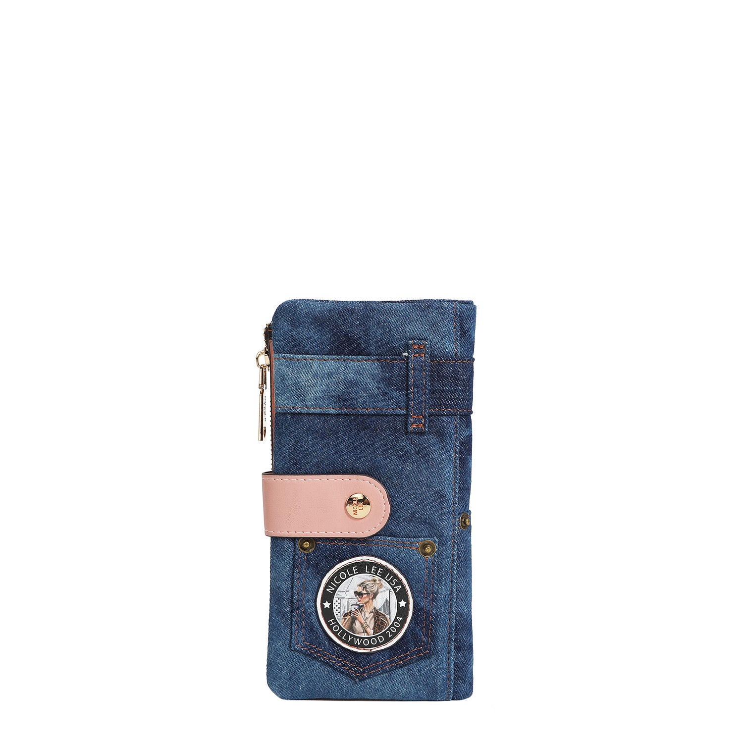 DENIM AMANDA 2-Piece Bifold Wallet for Women - Genuine Leather Credit Card Holder with RFID Protection - Perfect for Everyday Use, Travel & Gift Giving