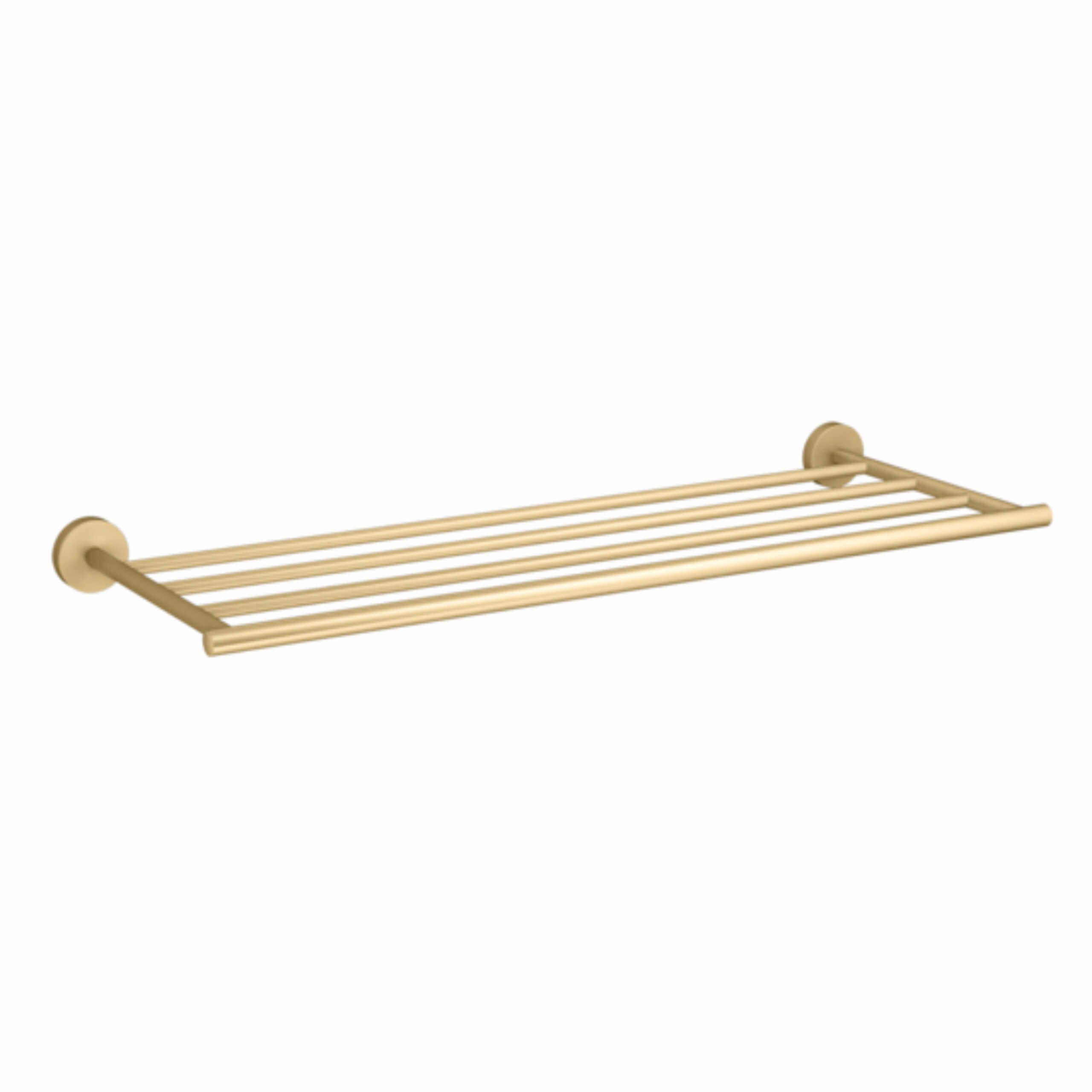 Elate Brushed Brass Towel Rack - Modern Bathroom & Kitchen Wall Mounted Towel Holder for Spa, Hotel, and Home Decor