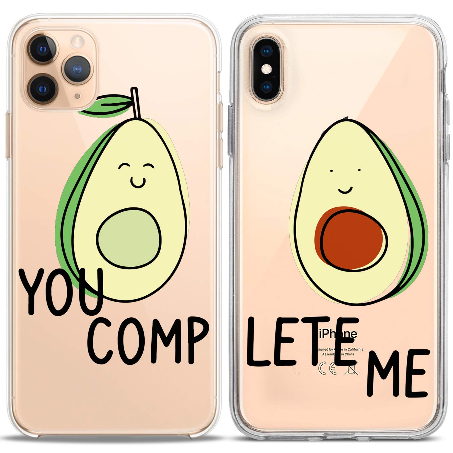 **Matching Couple Phone Cases for iPhone 16/15/14/13/12/11 Pro Max/Mini/Xs/X/6s/8 Plus/7/Xr/10/SE/5 - Avocado Silicone Cover - Cute Kawaii Fruit Design - Perfect for Couples, BFFs & Gifts**    *(Use Case: Ideal for romantic couples, best friends, or as a fun gift for birthdays, anniversaries, or Valentine's Day.)*