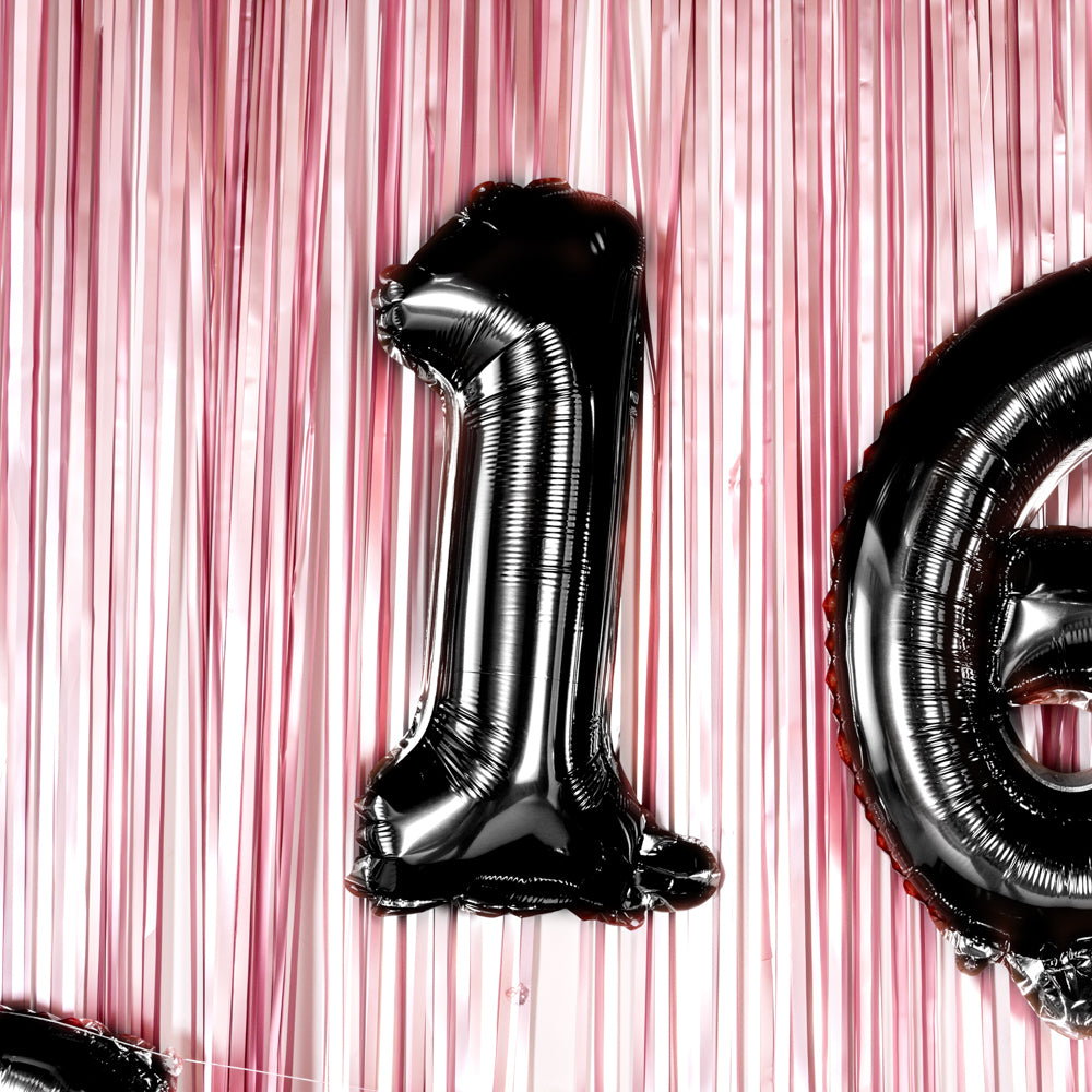 Black Mylar Number 1 Balloon - 16 Inch Large Foil Balloon for Birthday Parties, Graduation Decorations & Anniversary Celebrations (1 Count Box)