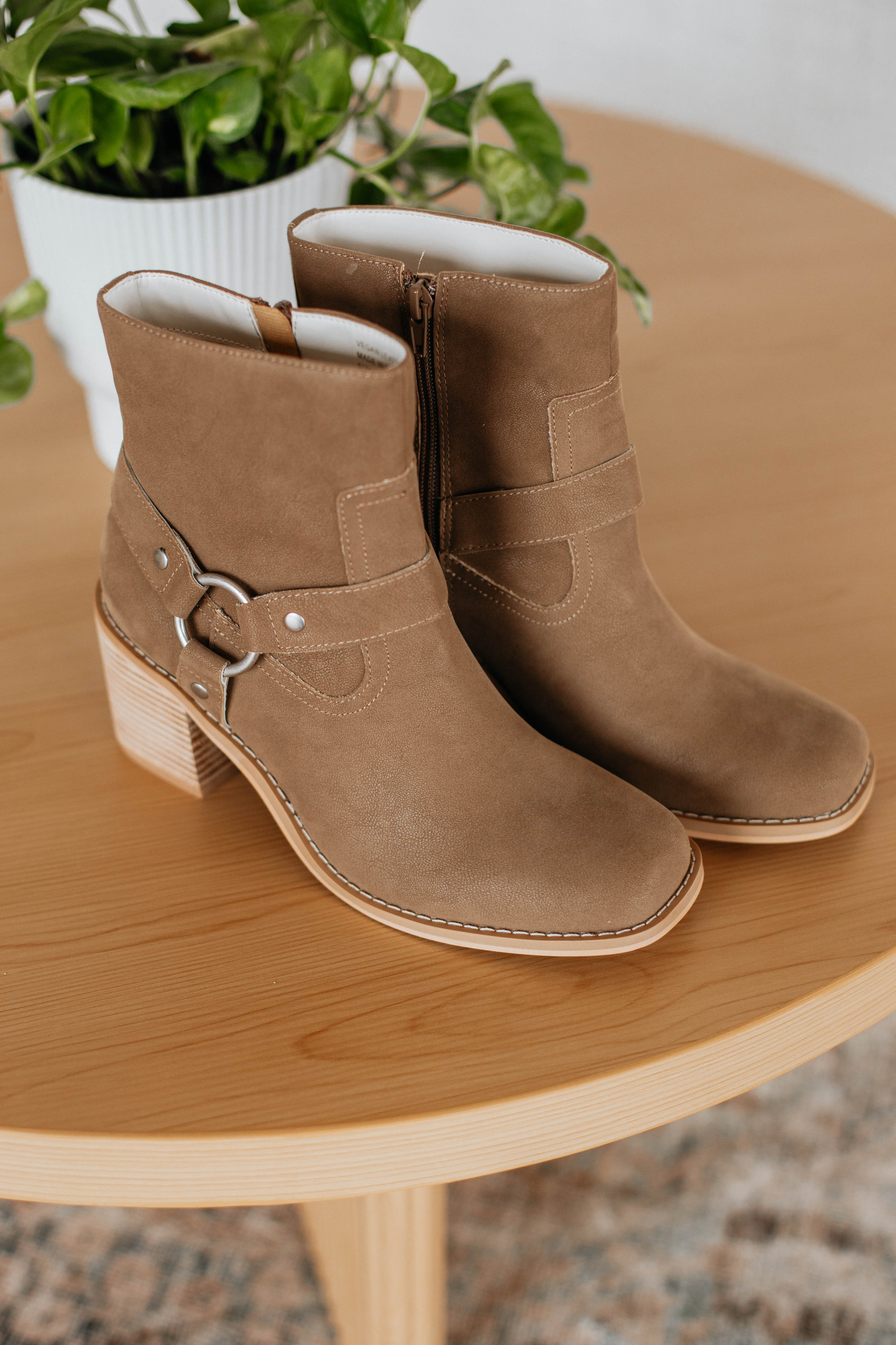 Staying In My Lane Boots - Dark Taupe Women's Fashion Ankle Boots for Casual Wear, Street Style & Everyday Outfits