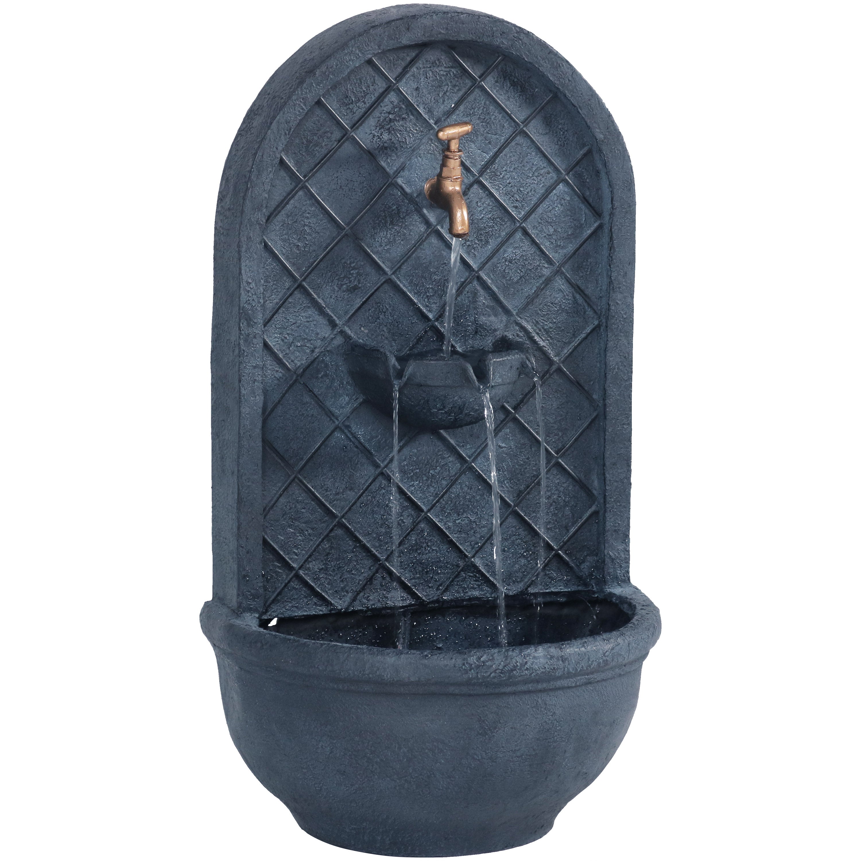 Sunnydaze Messina Solar Wall Fountain with Battery Backup - 26 Inch Outdoor Water Feature for Garden, Patio, and Backyard Decor | Relaxing Water Sounds for Meditation and Stress Relief
