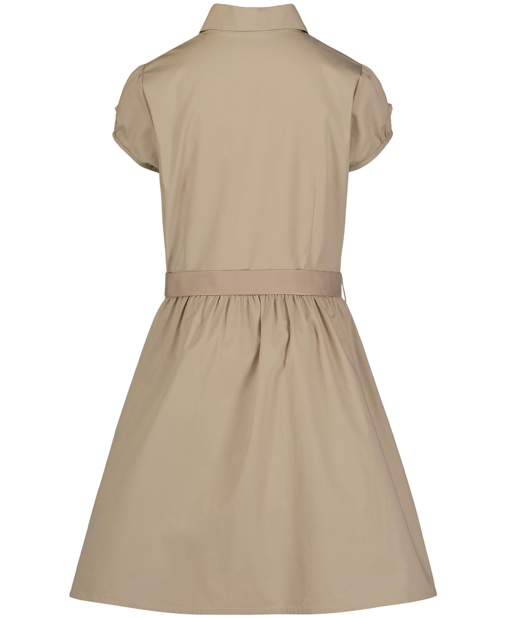 Nautica Girls' School Uniform Short Sleeve Shirtdress - Comfortable Cotton Dress for School, Church & Special Occasions