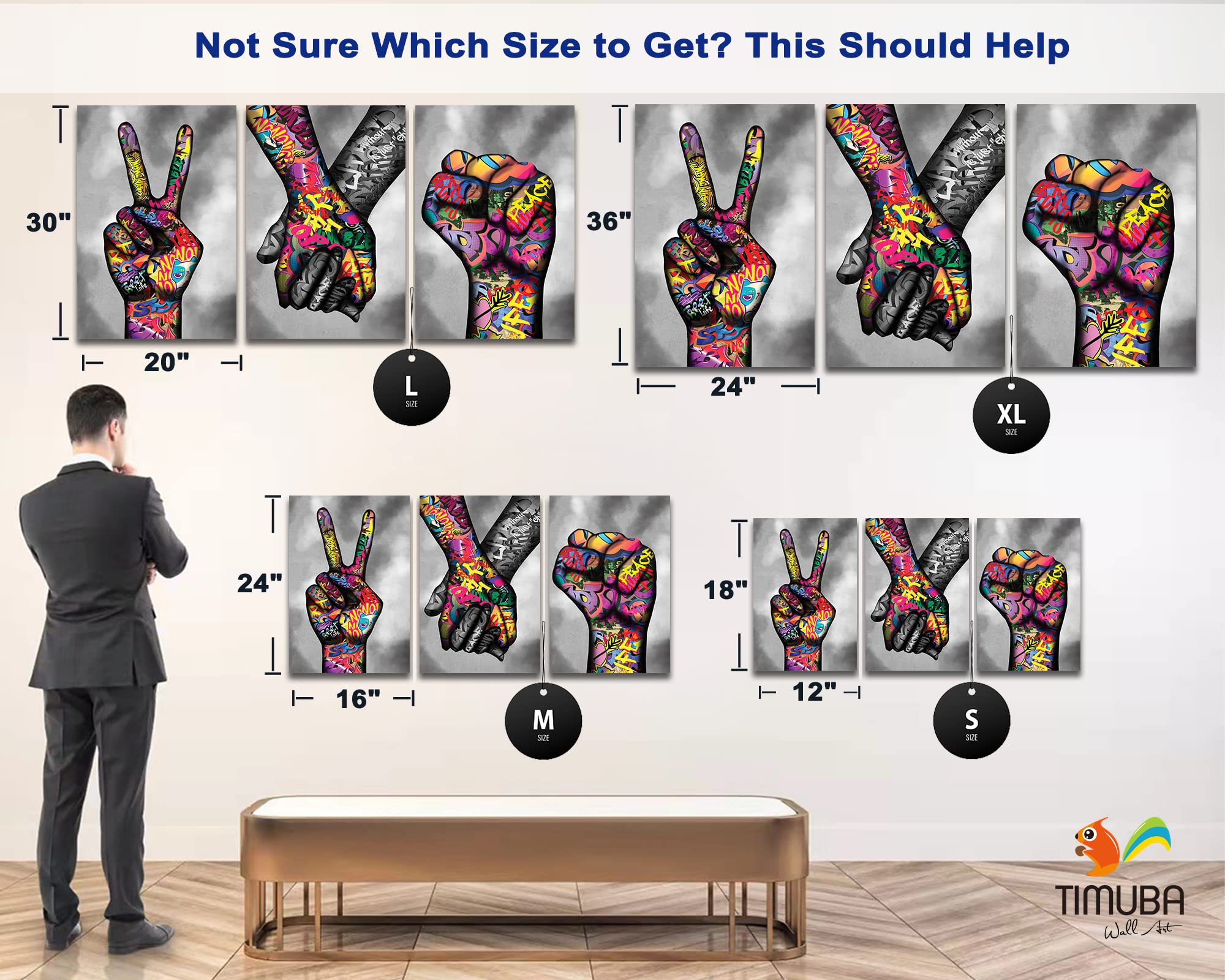 Urban Graffiti Wall Art Set - 3 Piece Street Art Canvas Prints, Modern Framed Pop Art for Bedroom & Home Decor (24x36 Inches) - Perfect for Living Room, Office & Teen Room Wall Decoration
