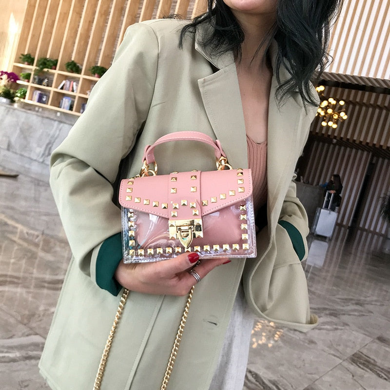 Stylish Women's Crossbody Bag with Chains & Rivets - Perfect for Parties, Dating & Daily Use
