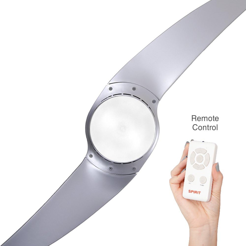 Neevo2 43-inch Silver Ceiling Fan with LED Light Kit, Remote Control, Reversible Motor - Perfect for Living Room, Bedroom, and Outdoor Patio