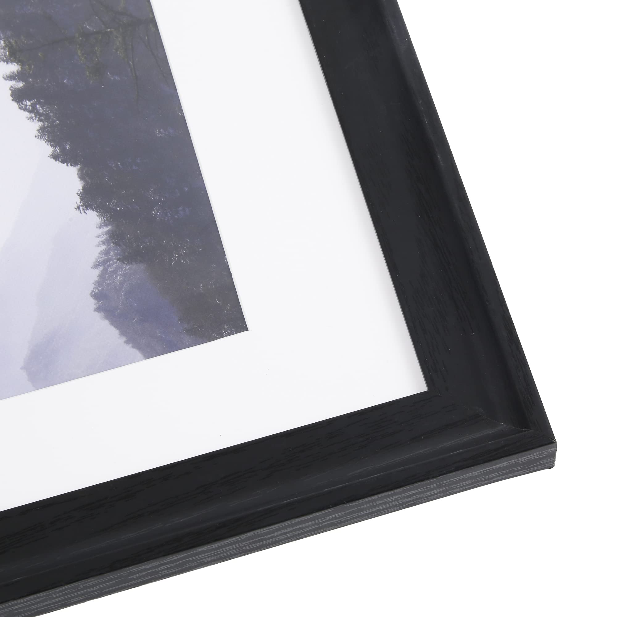 12x16 Wood Picture Frame Back - Display Photos 12x16 or 11x14 with Mat - Ultra Edge Arc Wooden Poster Frame (1 Pack) - Perfect for Wall Decor, Home Office, Gallery Displays & Gift Giving