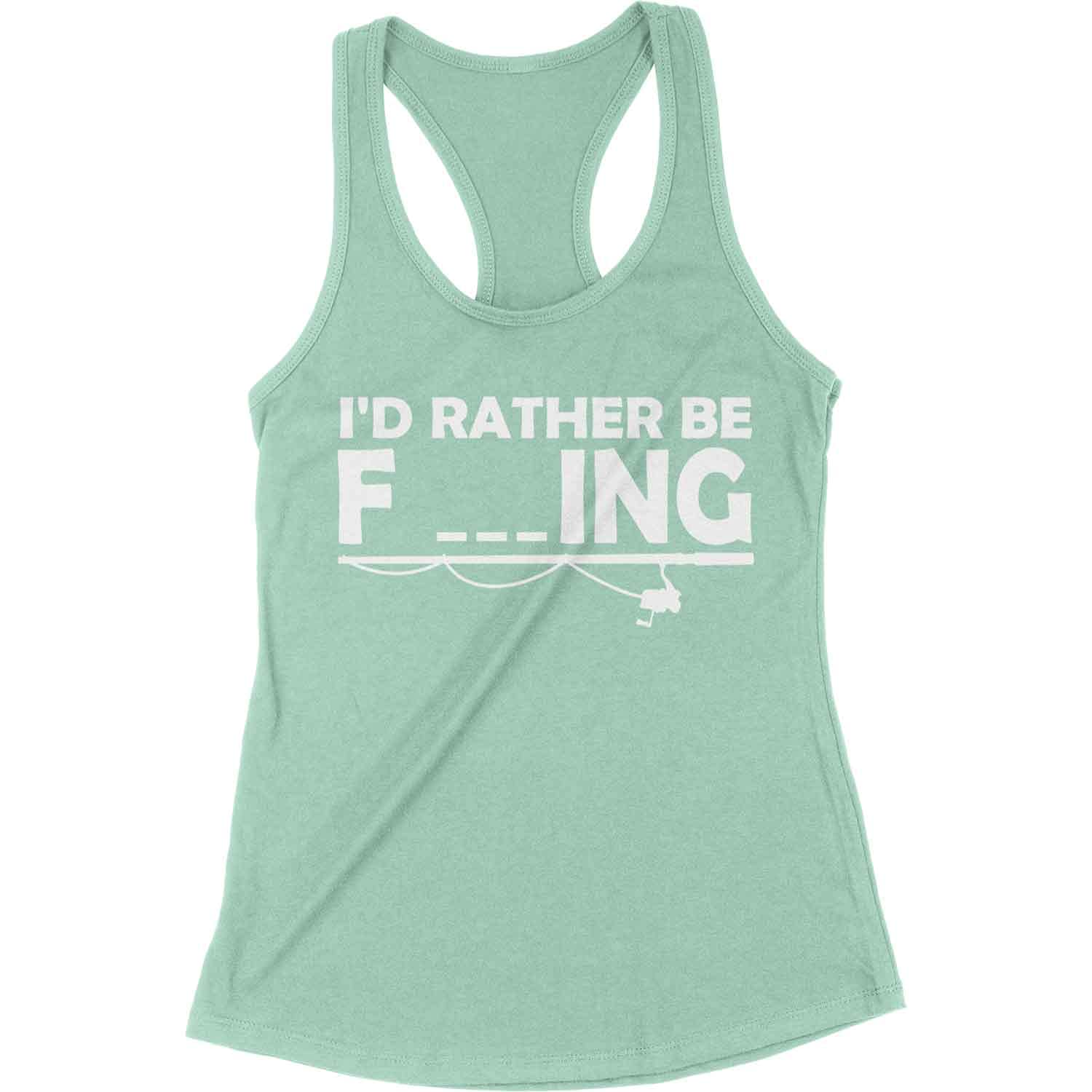 Women's I'd Rather Be Fishing Workout Racerback Tank Top - Comfortable Gym & Yoga Apparel for Fitness Enthusiasts - Perfect for Running, Hiking & Outdoor Activities