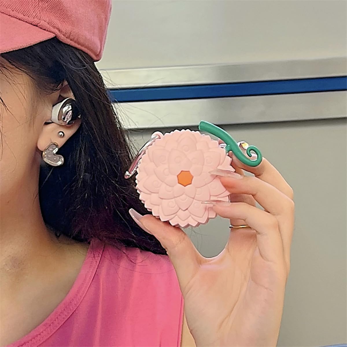 Cute Cartoon Devil Fruit [Flower Fruit] Design Silicone Case with Hook for Samsung Galaxy Buds Pro & Buds 2 - Protective Cover for Wireless Earbuds - Perfect for Gym, Travel & Daily Use