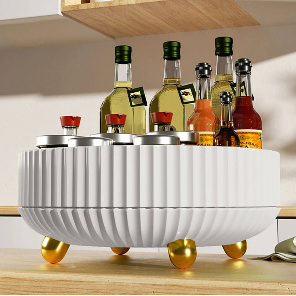 Non-Slip Lazy Susan Turntable - 12 Inch Round Rotating Tray for Kitchen, Dining Table, Spice Organization & Party Serving - Durable Plastic with Non-Skid Base