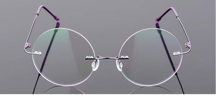 Steve Jobs Gandhi Harry Potter Style Foldable Ultra Light Blue Light Blocking Computer Glasses - Round Rimless Eyewear for Men & Women - Perfect for Office, Gaming & Screen Use