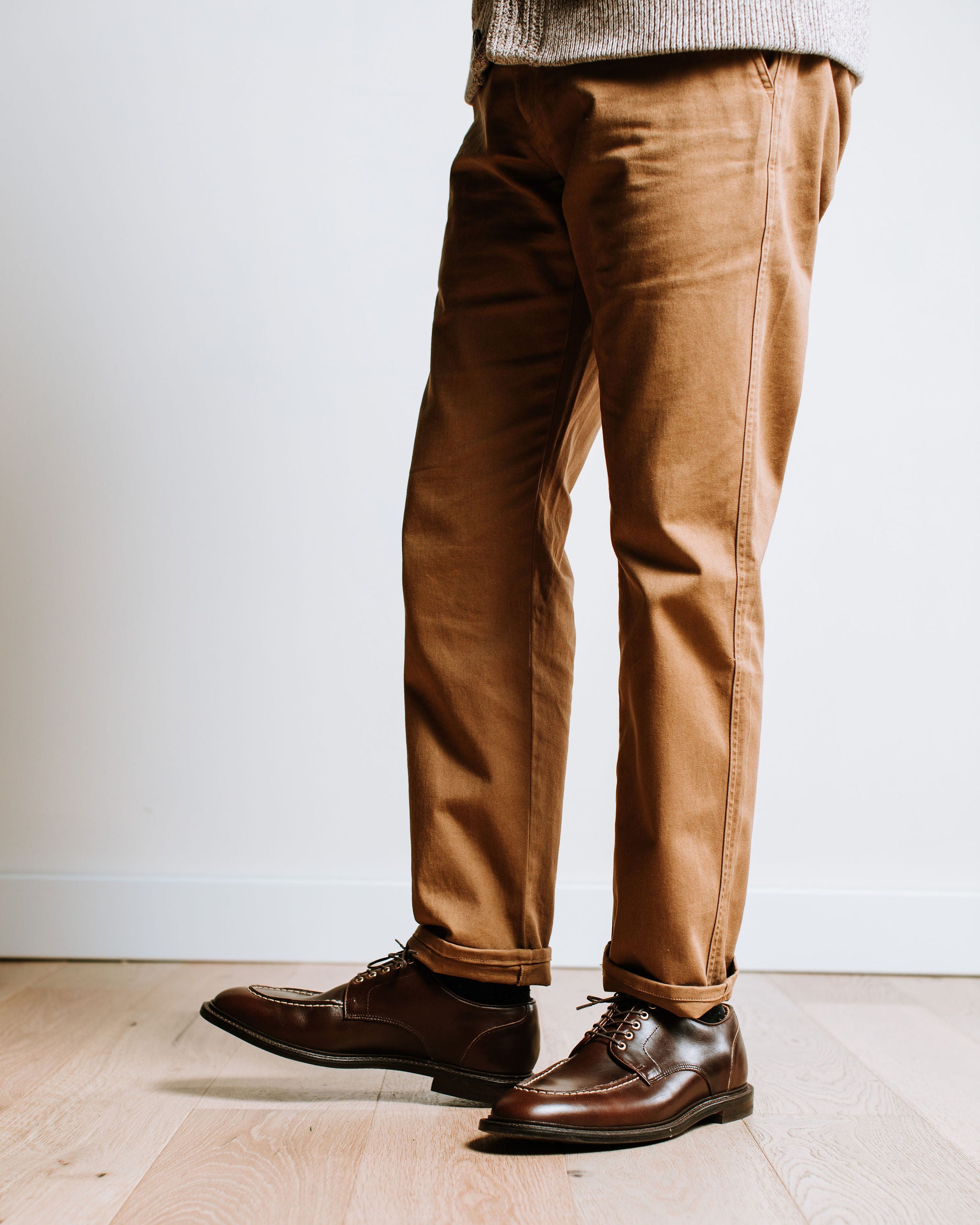 Men's Moc Toe Derby Shoes in Crimson Chromexcel Leather - Durable & Stylish for Work, Casual Wear & Outdoor Activities