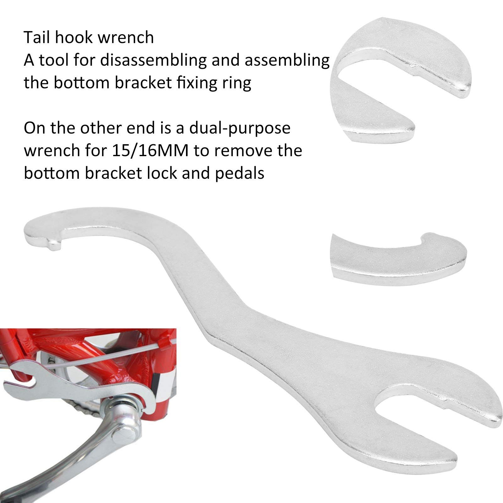 Cryfokt 2-in-1 Lockring Wrench & Bottom Bracket Tool - Professional Bike Repair Spanner for Pedal Removal and Bicycle Maintenance - Perfect for Home Mechanics and Bike Shops