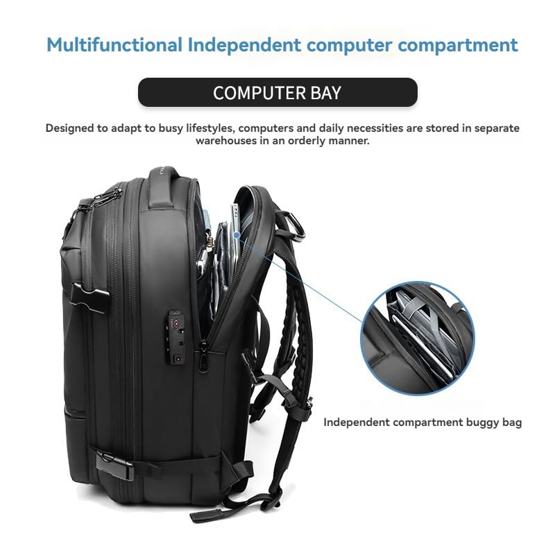 Alepeak 60L Expandable Vacuum Backpack - Travel Compression Pack for Camping & Hiking (Blue)