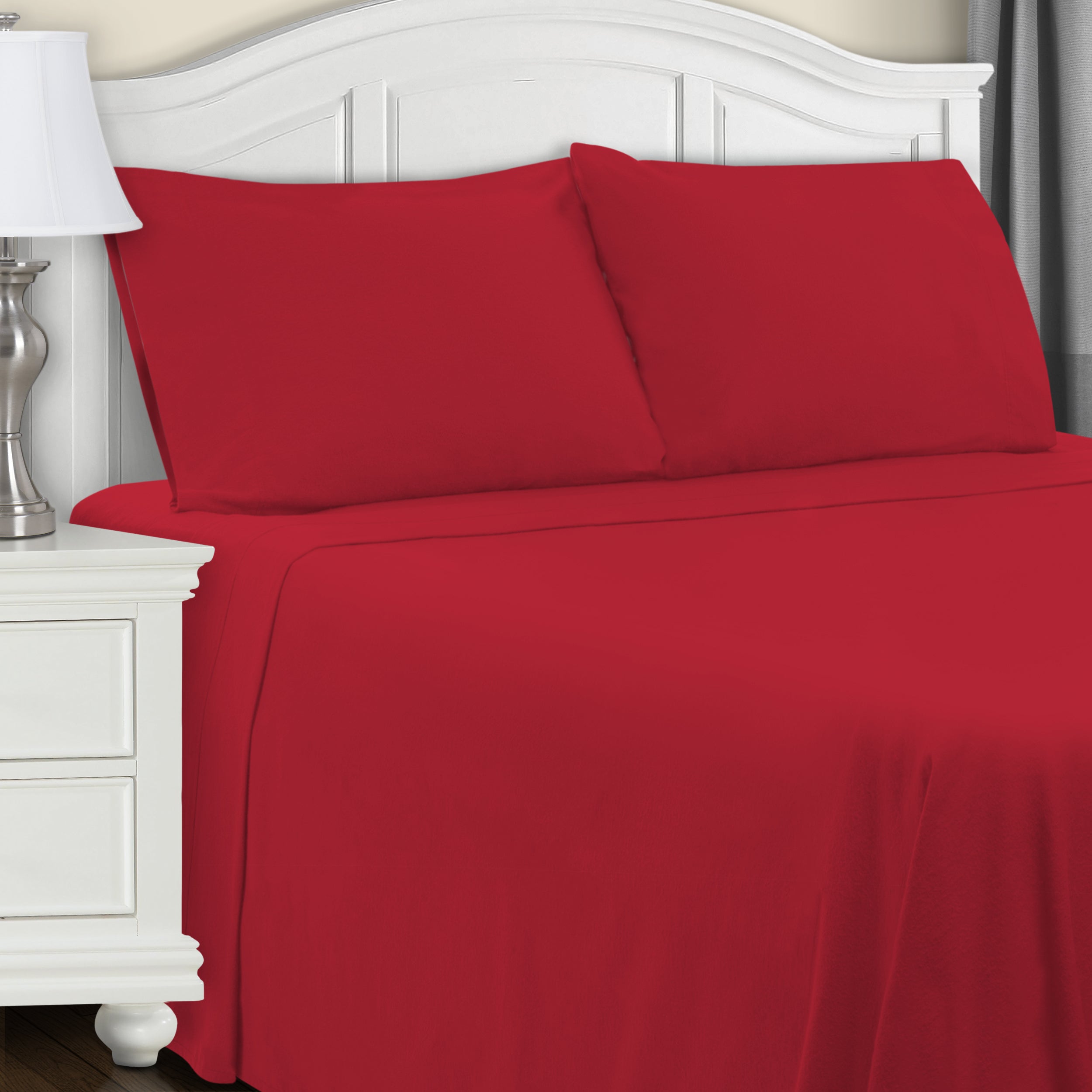 Premium Flannel Cotton Bed Sheet Set - Deep Pocket, Modern Solid Design - Perfect for Cozy Winter Nights & Home Decor