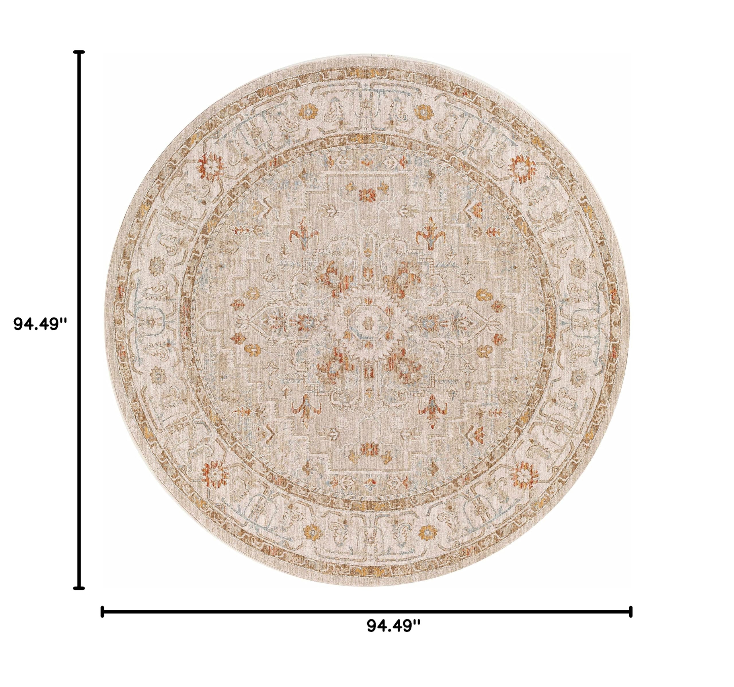 Hauteloom Richelieu Traditional Round Area Rug 7'10