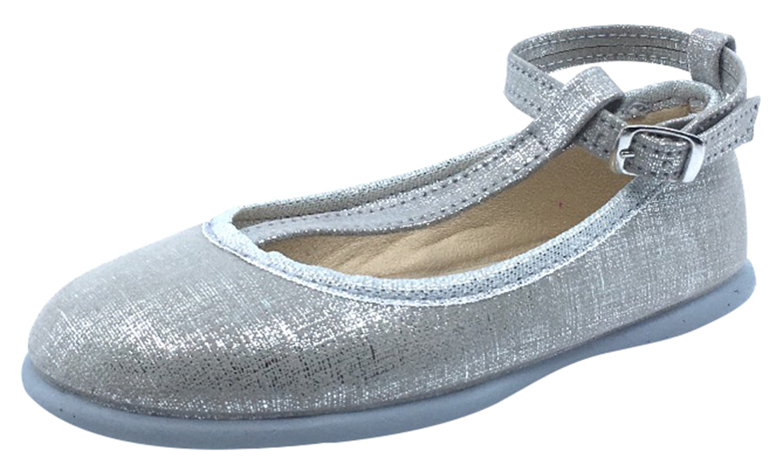 Stylish Silver T-Bar Ballerina Shoes for Girls | Comfortable Dance Shoes for Ballet, Performance & Dress-Up