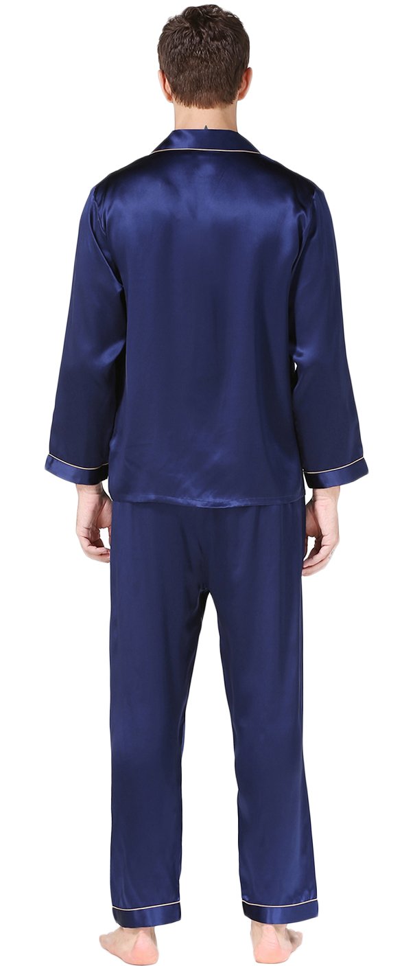 Premium CLC Men's 100% Pure Mulberry Silk Pajama Set - Soft & Breathable Sleepwear for Relaxation & Comfort - Perfect for Lounging, Travel & Luxury Nightwear