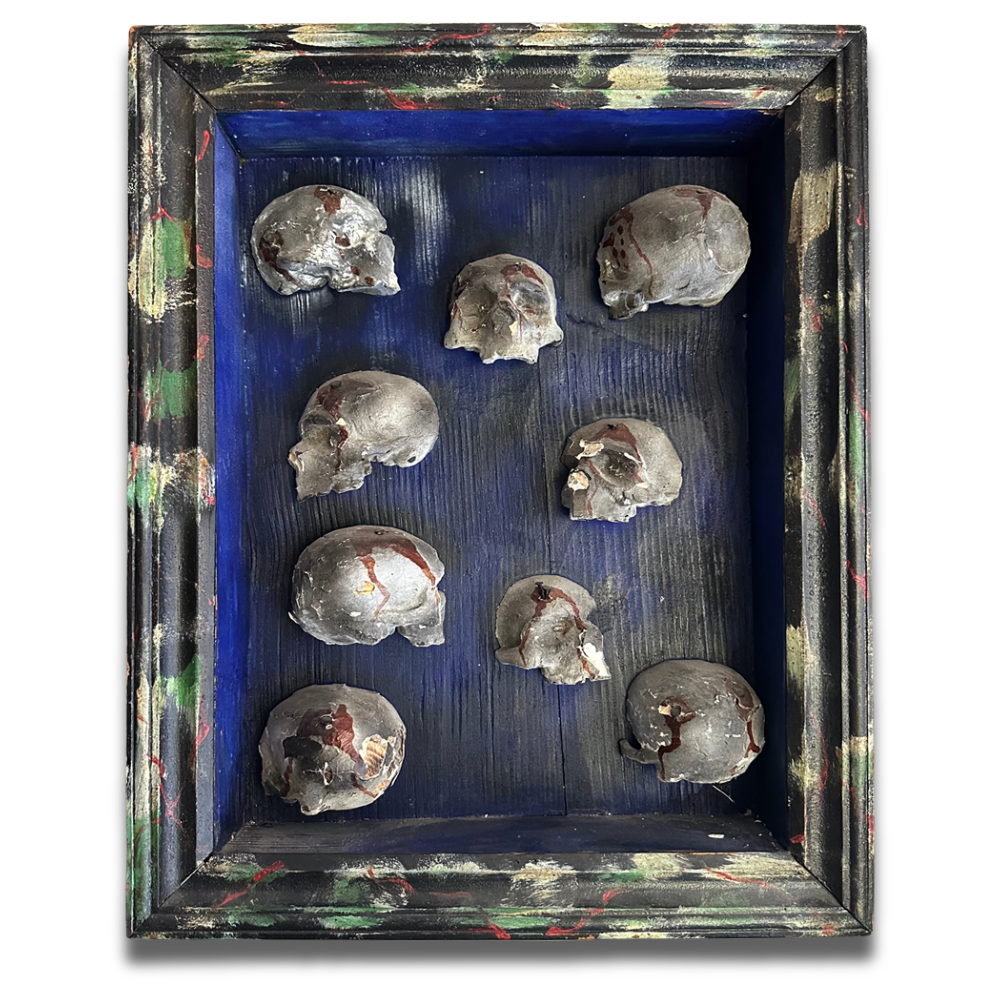 Antique Skull Reliquary Shadow Box Pair - Gothic Home Decor for Halloween, Day of the Dead, and Dark Aesthetic Rooms | Perfect for Wall Display, Shelf Decor, and Unique Gift Ideas