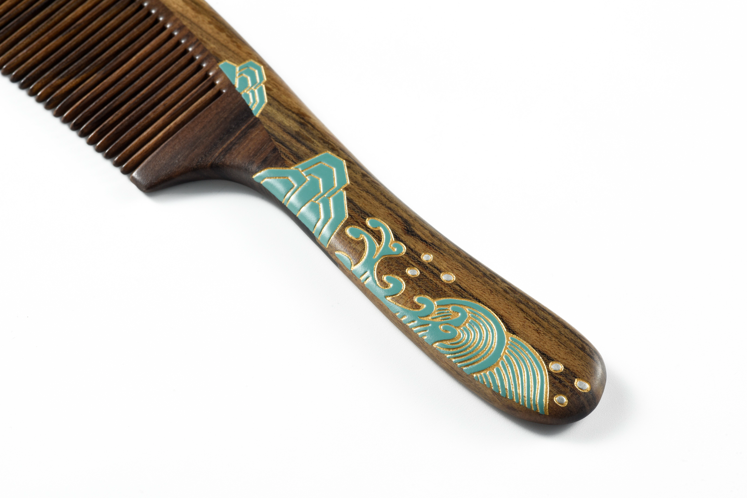 Blue Sea Ukiyoe Style Hair Comb - Japanese Wave Design Hair Accessory for Women, Perfect for Weddings, Cosplay & Traditional Hairstyling