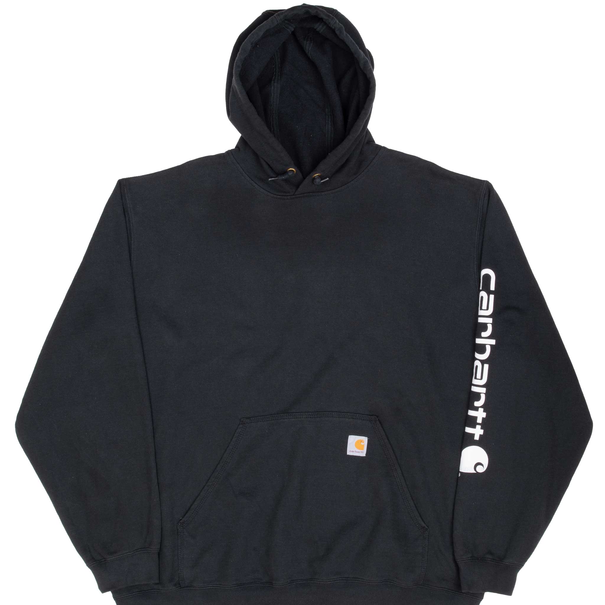 Vintage Carhartt Classic Black Hoodie Sweatshirt 2XL - Heavyweight Cotton Pullover for Men, Workwear & Outdoor Activities
