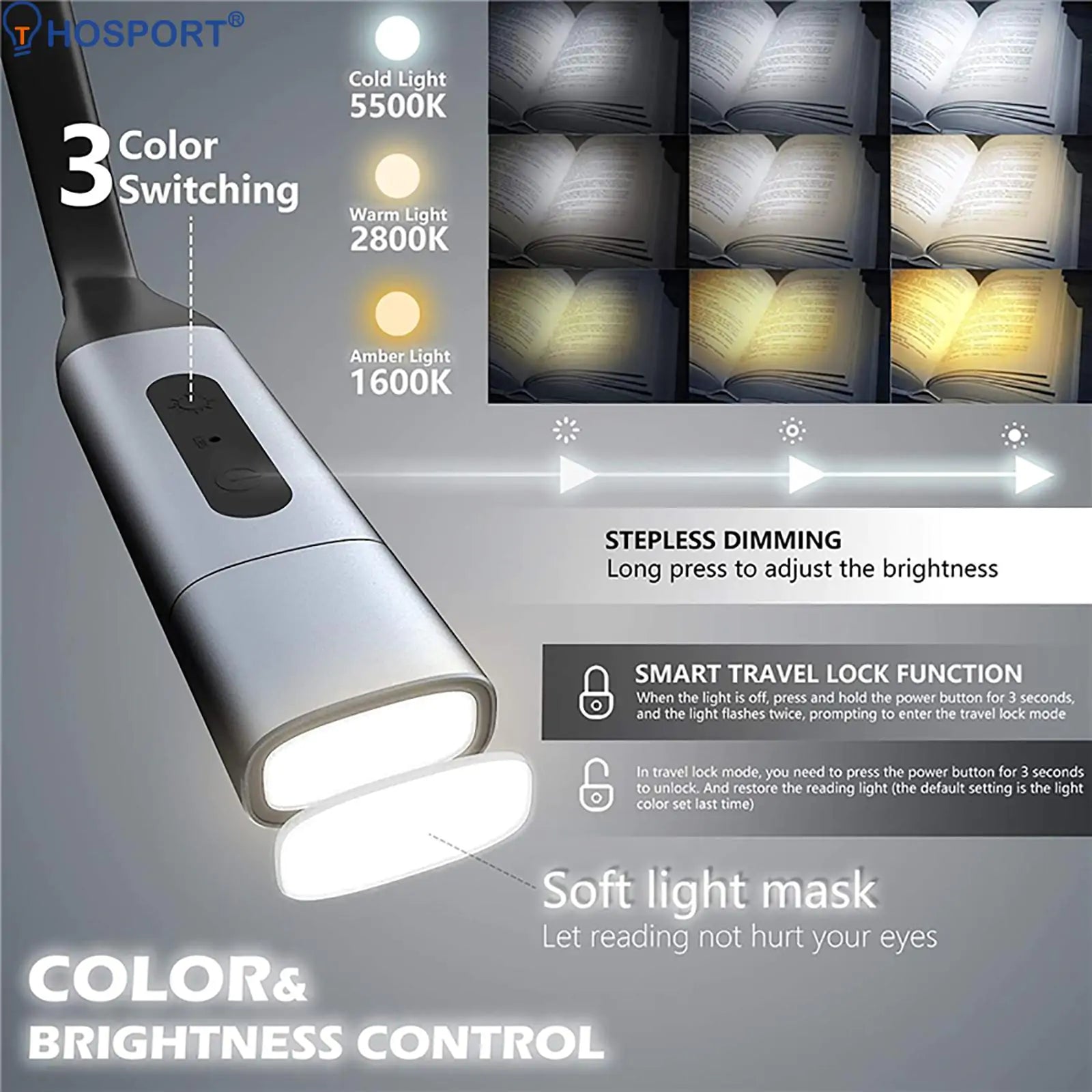 Adjustable Neck Reading Light - Hands-Free LED Book Light for Night Reading, Studying & Crafting - Perfect for Bed, Travel & Office Use