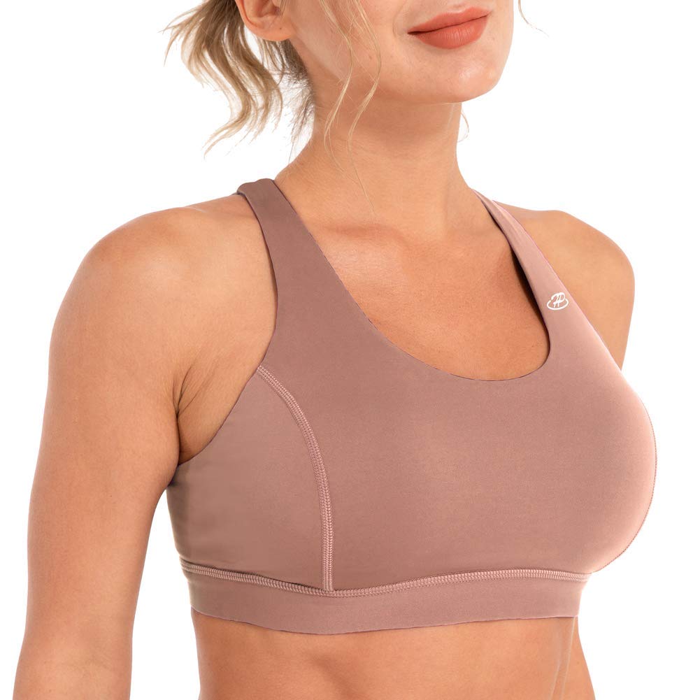 Women's Padded Sports Bras - Low Support Strappy Criss-Cross Back Longline Yoga Workout Bras for Running, Gym & Active Wear