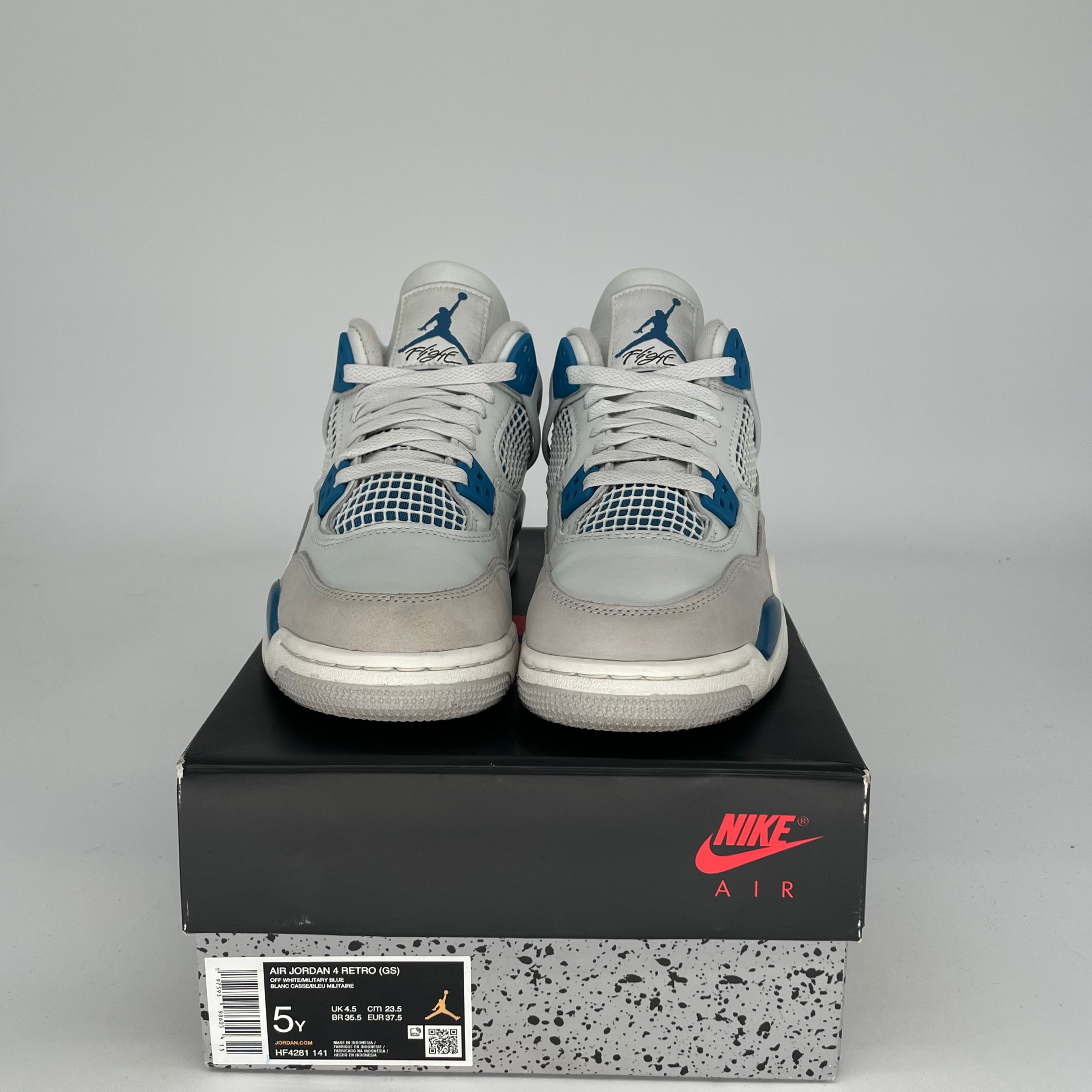 Original: AIR JORDAN 4 MILITARY BLUE SIZE 5/6.5W HF4281 141   Optimized: Authentic Air Jordan 4 Retro 