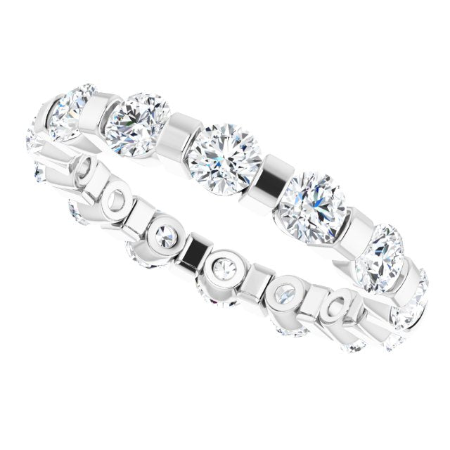 1.60 Carat Round Diamond Eternity Band Bar Set Engagement Ring - Perfect for Weddings, Anniversaries & Special Occasions
