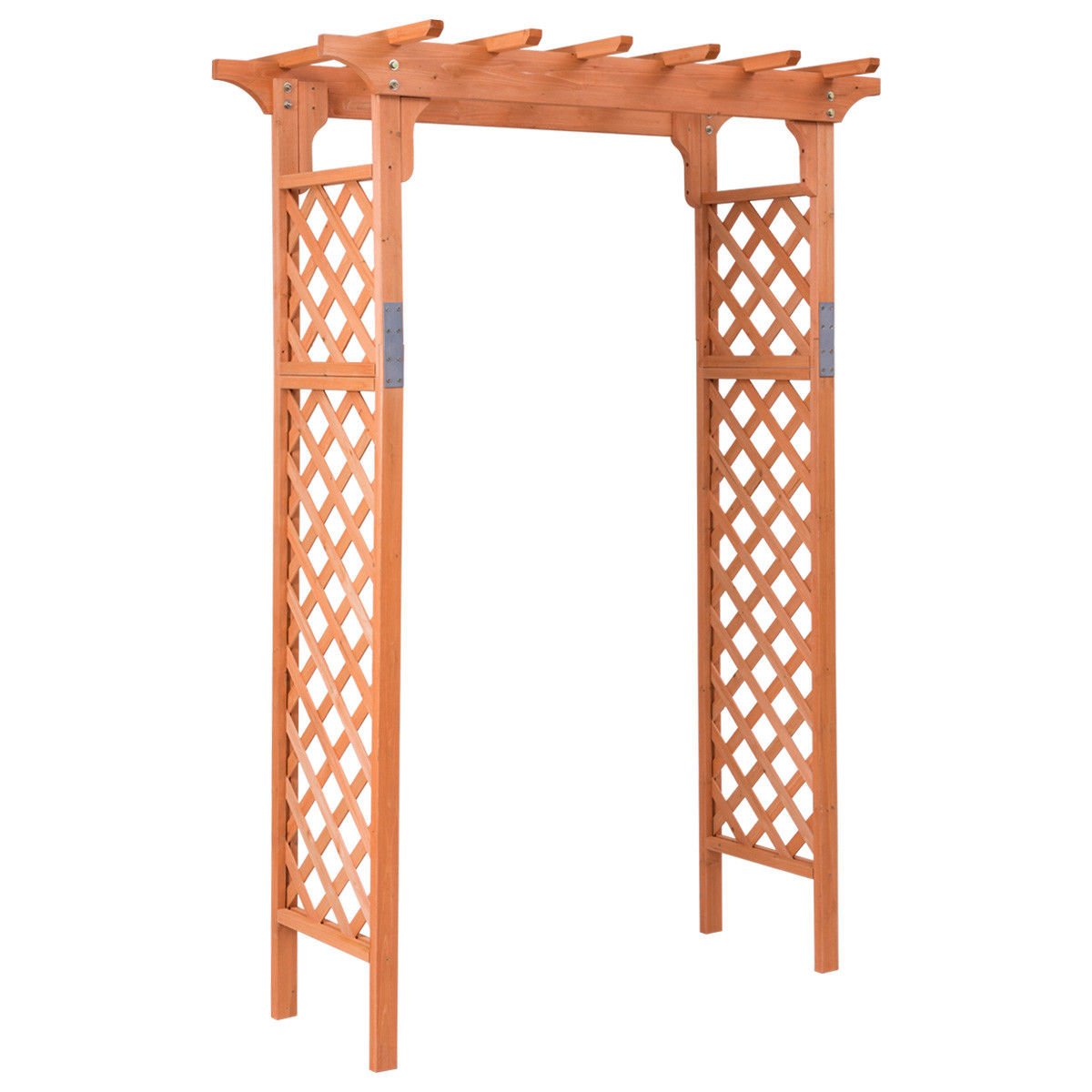 7FT Tall Wooden Garden Arch Trellis - Outdoor Pergola for Climbing Plants, Flowers & Vines - Perfect for Patio, Backyard, Wedding Decor & Garden Landscaping
