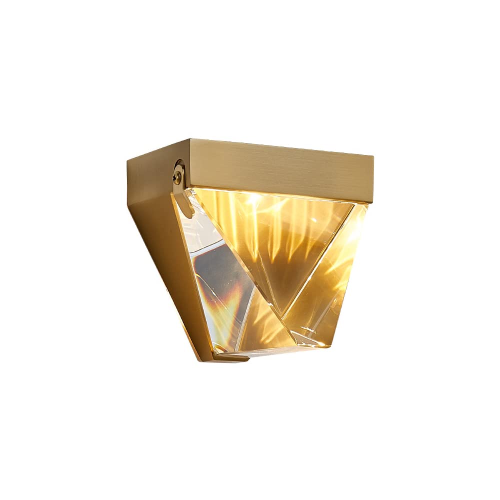 Modern Nordic AWJ Luster 6W LED Wall Sconce - Copper & Crystal Brass Wall Mounted Lamp for Home, Kitchen, Loft Decor | Perfect for Ambient Lighting & Reading