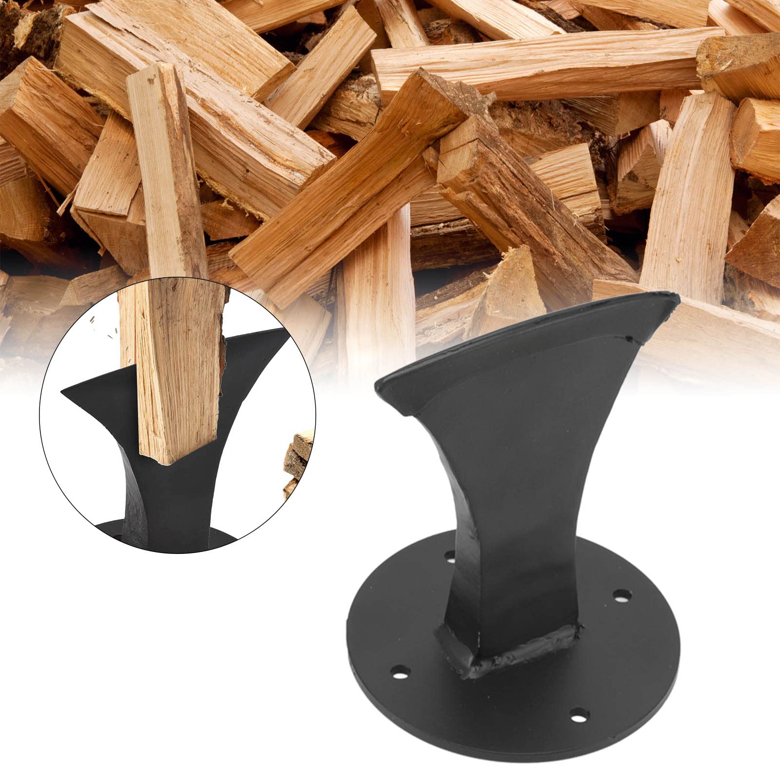 Heavy Duty Manual Firewood Kindling Splitter - Quick Wood Wedge Tool for Small Fireplace & Wood Stove | Perfect for Camping, Backyard Fire Pits & Home Heating | Black
