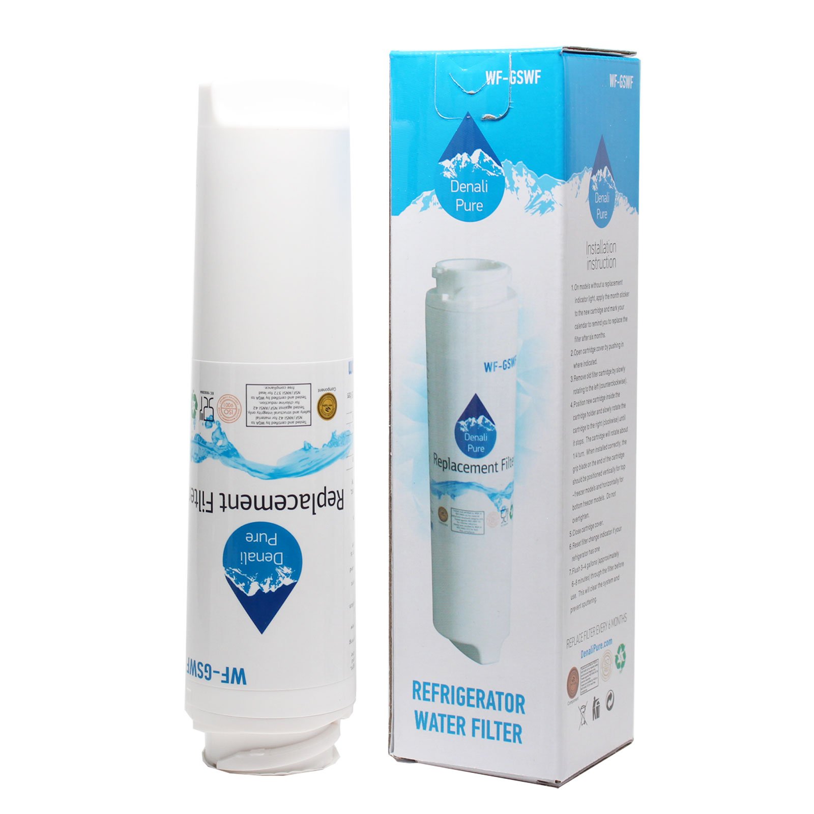 GE PFCF1NJXBBB Refrigerator Water Filter Replacement - Compatible with GE GSWF Fridge Filter Cartridge | Pure Drinking Water for Home & Office Use