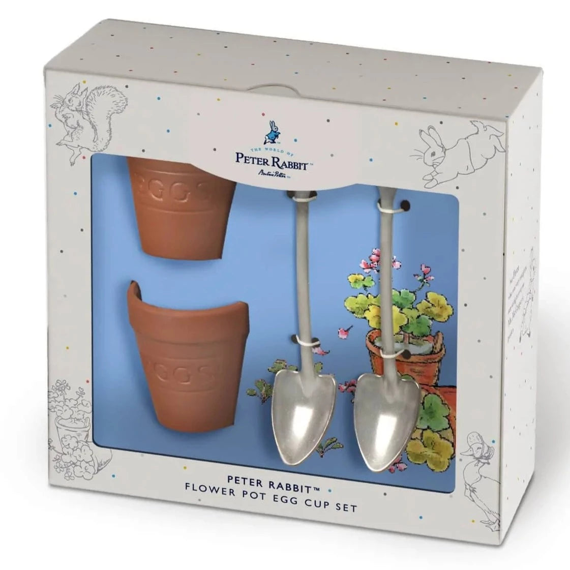 Peter Rabbit Flower Pot Egg Cup Set (2-Pack) - Adorable Ceramic Egg Cups for Breakfast, Easter Decor, and Kids' Tableware - Perfect for Easter Brunch, Baby Showers, and Spring Decorations