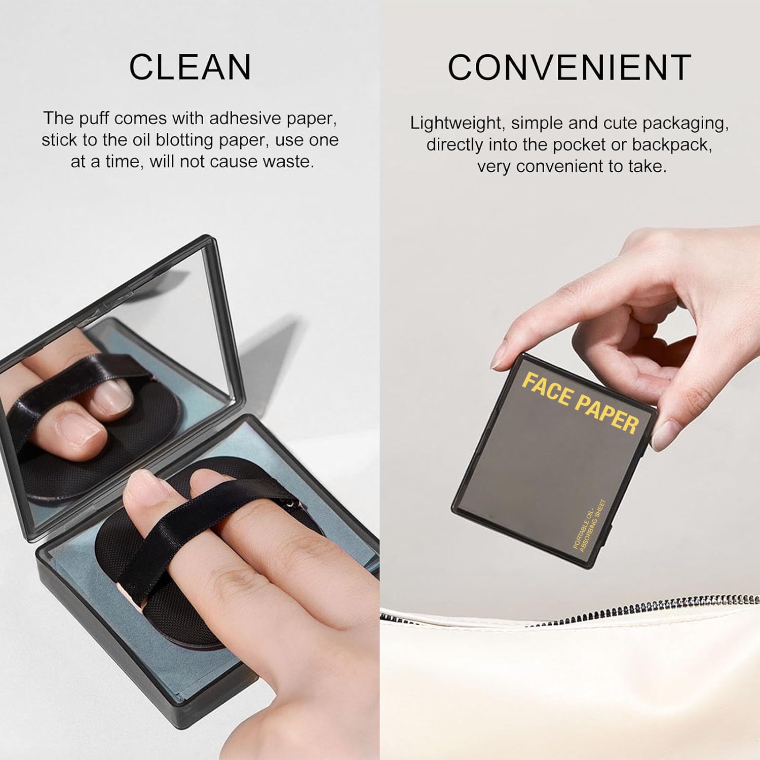 Lyrovo 100Pcs Oil Absorbing Blotting Papers for Oily Skin - Natural Linen Face Blotting Sheets with Built-in Mirror & Powder Puff - Matte Finish for Men & Women | Perfect for Gym, Travel & Everyday Oil Control