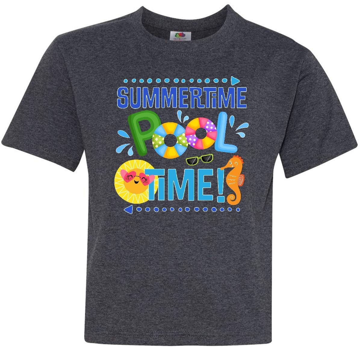 Inktastic Summer Vacation Pool Time Swimming Youth T-Shirt - Fun Graphic Tee for Kids & Teens - Perfect for Beach, Pool Parties & Summer Activities