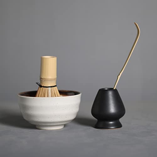 Premium Japanese Matcha Bowl Set - 5-Piece Ceramic Matcha Tea Set with Whisk, Scoop & Holder - Authentic Traditional Matcha Giftset for Tea Ceremony - Perfect for Home Tea Brewing, Zen Meditation & Japanese Cultural Gifts (Box22)