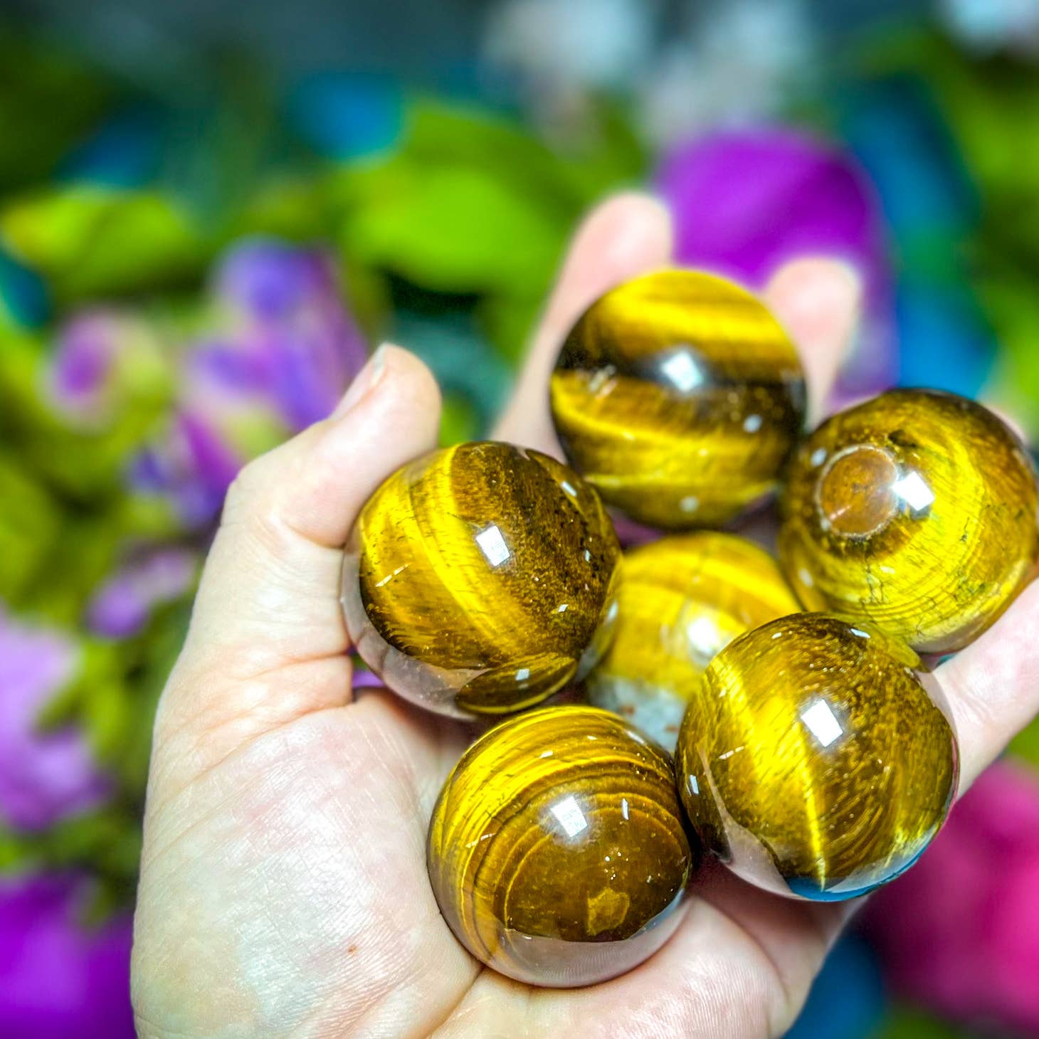 Premium Gold Tiger's Eye Crystal Spheres - Natural Healing Stones for Meditation, Yoga & Home Decor - 60mm Polished Gemstone Balls for Energy Balancing & Spiritual Gifts