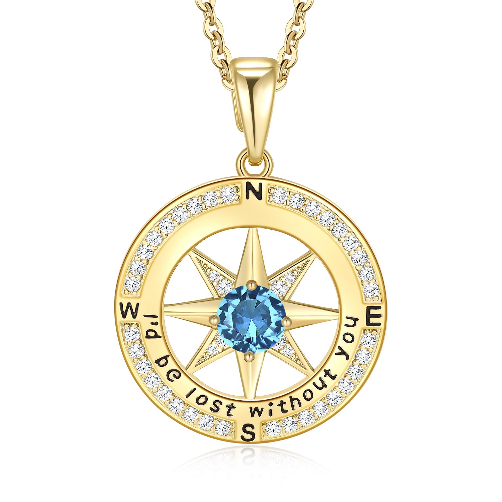 Elegant Gold Compass Necklace for Women - Perfect Anniversary & Birthday Gift Idea for Wife, Her, Girlfriend - Great for Travel, Adventure & Everyday Wear Jewelry
