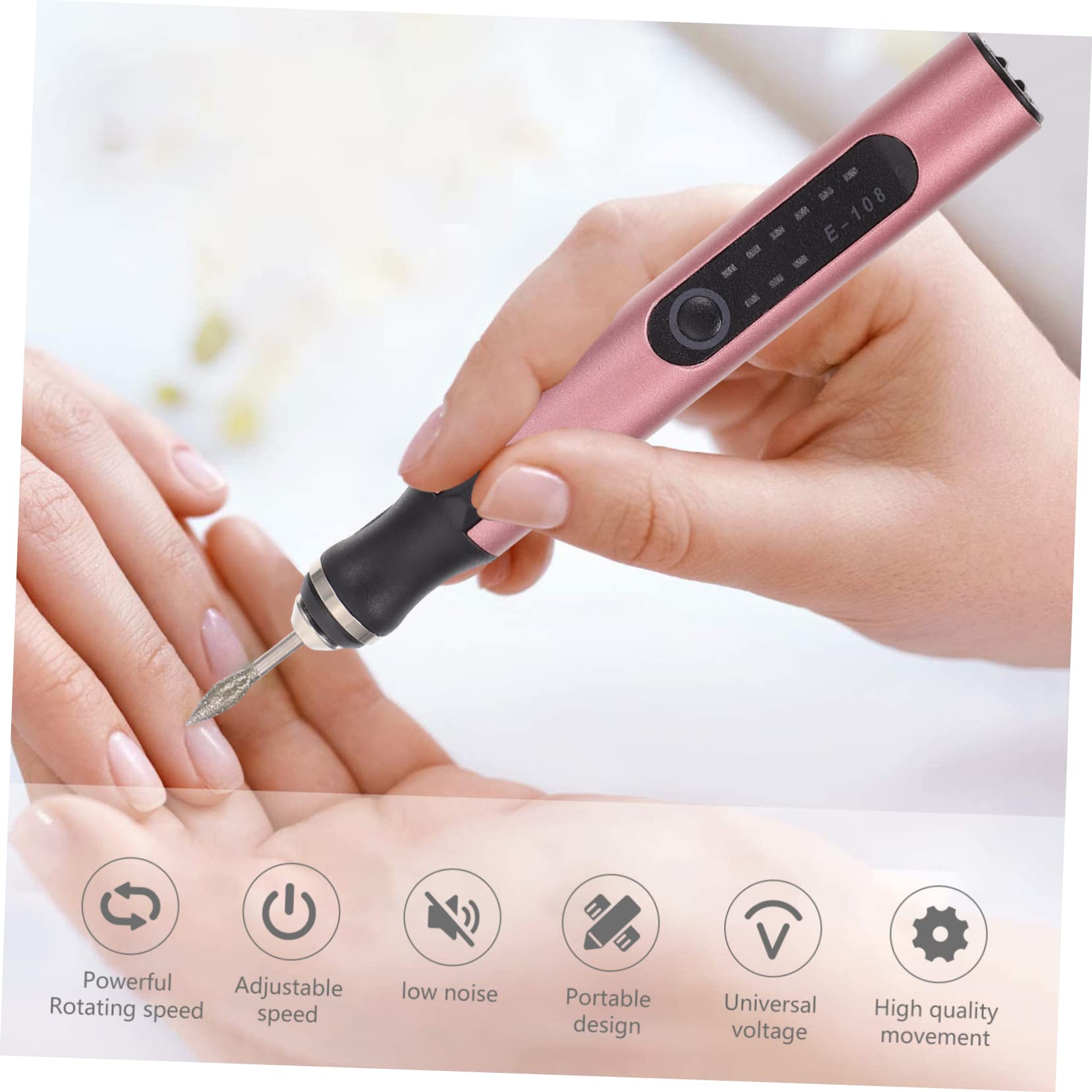FOMIYES Professional Electric Nail Drill - Compact Nail Art Polisher & Grinding Tool for Women | Home Manicure Kit | Perfect for Nail Salons, DIY Nail Care & Travel Use