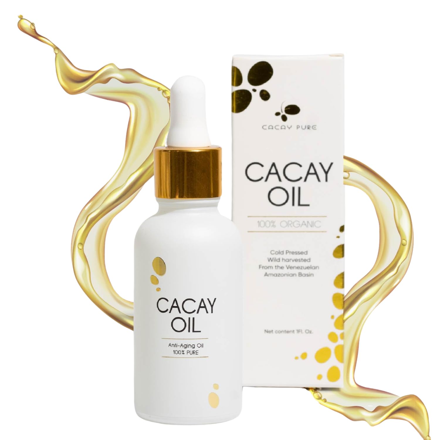 Organic Cacay Oil & Retinol Roll-On Serum for Face, Skin & Hair - Vitamin E Enriched, Antioxidant-Rich Facial Oil for Acne Scars, Hair Growth & Lip Care - Perfect for Nighttime Skincare & Anti-Aging Routine