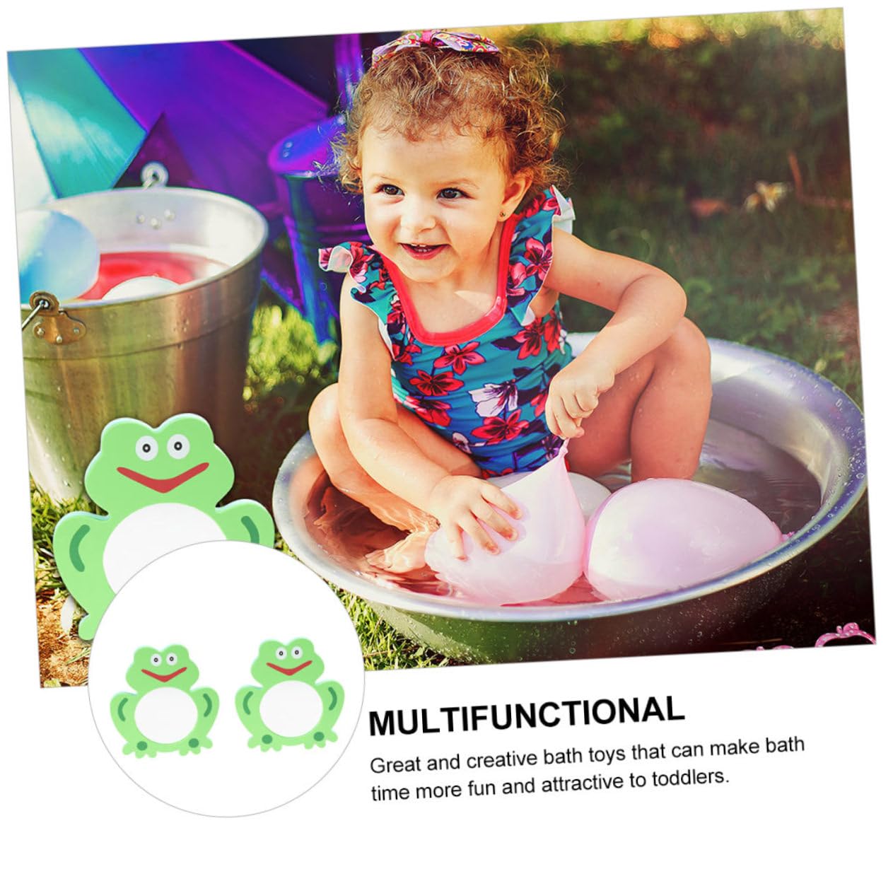 FAVOMOTO 4-Pack Frog Bath Mirror Toys - Waterproof Shower & Bathtub Fun for Kids - Travel Bathroom Mirror for Toddlers - Perfect for Sensory Play & Early Learning Development