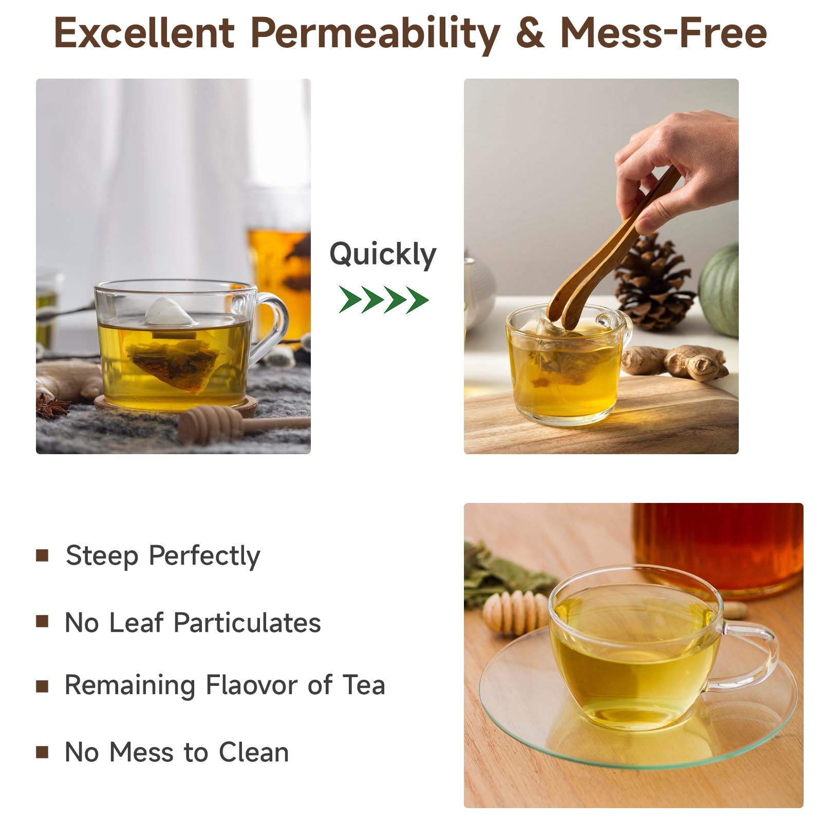 200Pcs Disposable Tea Filter Bags - Natural Unbleached Empty Tea Bags for Loose Leaf Tea, Coffee, Herbs & Spices (3.54 x 2.75 inch) - Perfect for Home Brewing, Office Use & DIY Tea Blends