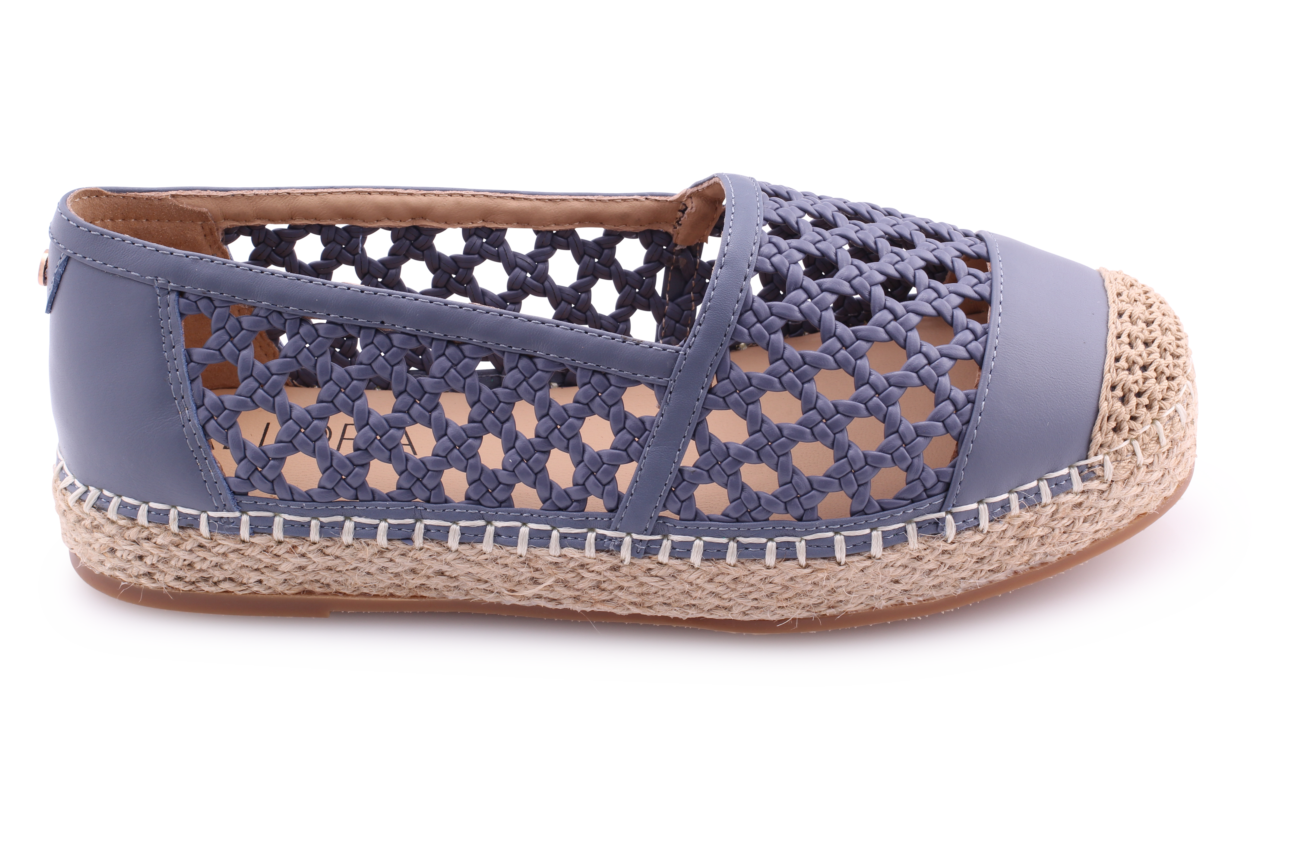 Steel Blue Woven Leather