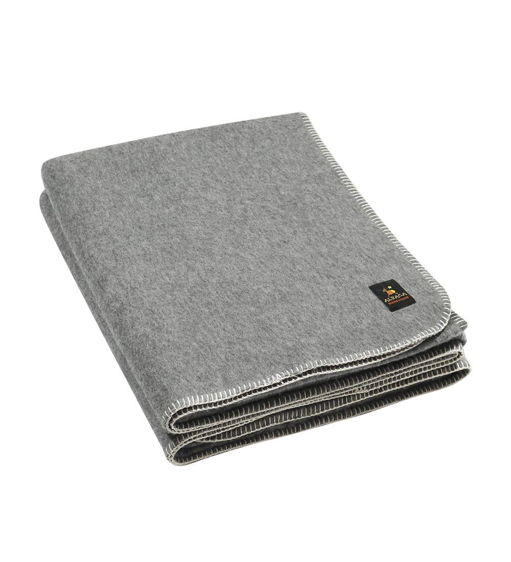 Premium Heavyweight Alpaca Wool Blanket - Ultra Soft Peruvian Alpaca Throw for Camping, Travel & Home Use - Warm Winter Blanket in Twin/Queen/King Sizes (Ash Gray, Queen) - Perfect for Cozy Nights, Cabin Retreats & Outdoor Adventures